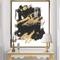 Designart - Gold and Black drift I - Modern Glam Canvas in Gold Frame